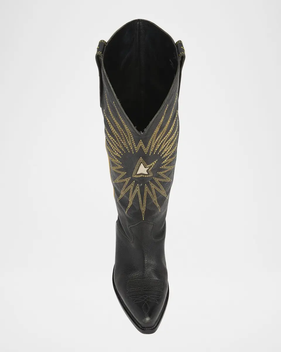 Golden Goose Wish Star Embroidered Leather Western Boots | Thumbnail 6 Golden Goose Wish Star Embroidered Leather Western Boots | Thumbnail 6