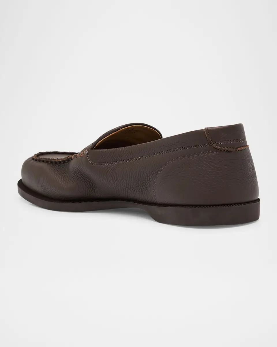 John Lobb Men's Pace Grained Leather Penny Loafers | Thumbnail 2 John Lobb Men's Pace Grained Leather Penny Loafers | Thumbnail 2