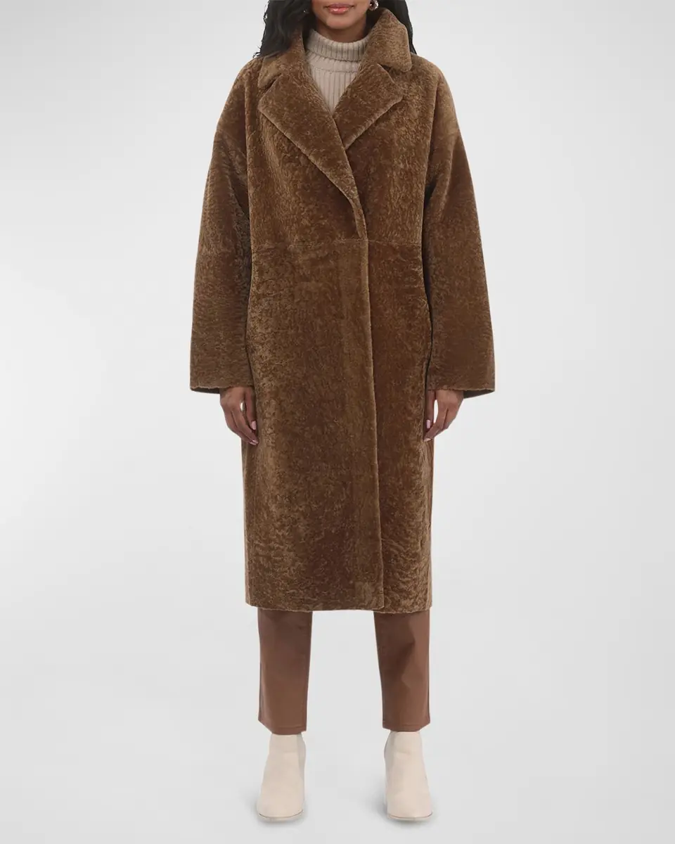 Gorski Reversible Textured Lamb Shearling Long Coat | Thumbnail 2 Gorski Reversible Textured Lamb Shearling Long Coat | Thumbnail 2