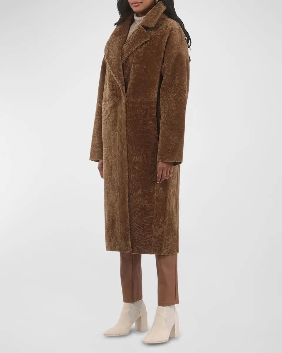 Gorski Reversible Textured Lamb Shearling Long Coat | Thumbnail 3 Gorski Reversible Textured Lamb Shearling Long Coat | Thumbnail 3