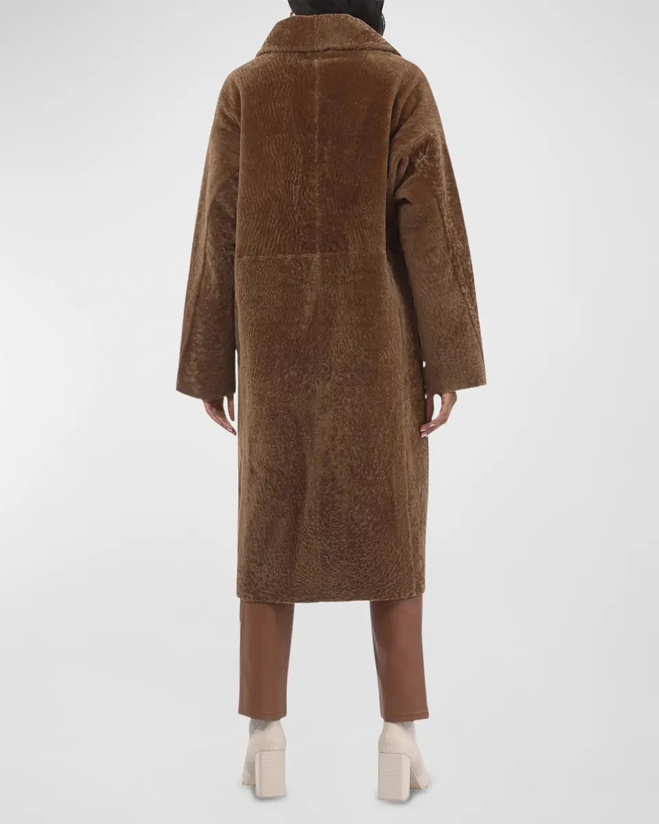 Gorski Reversible Textured Lamb Shearling Long Coat | Thumbnail 5 Gorski Reversible Textured Lamb Shearling Long Coat | Thumbnail 5