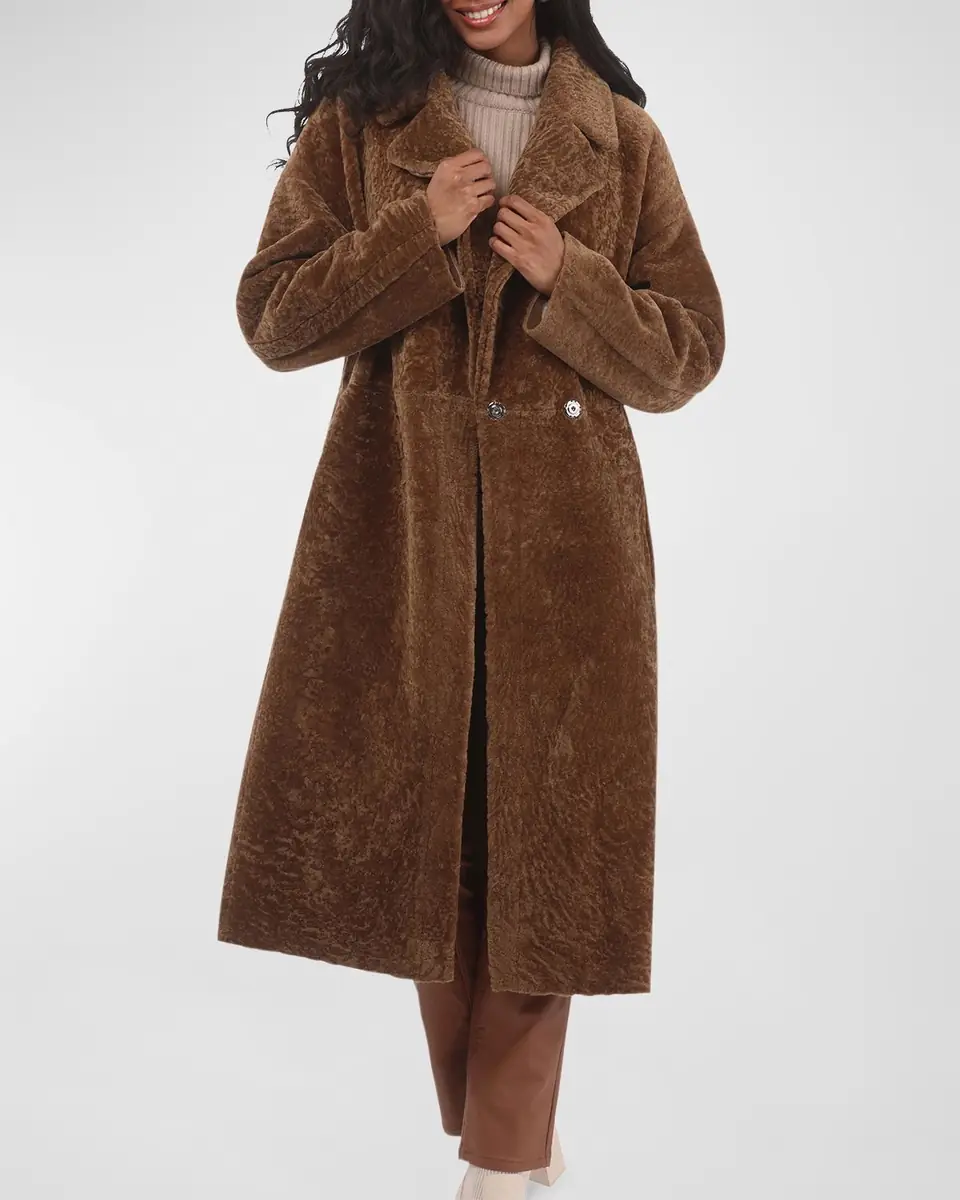 Gorski Reversible Textured Lamb Shearling Long Coat | Thumbnail 6 Gorski Reversible Textured Lamb Shearling Long Coat | Thumbnail 6