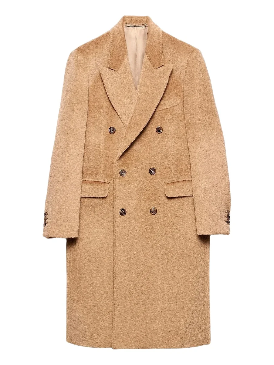Men's Double-Breasted Wool Blend Coat