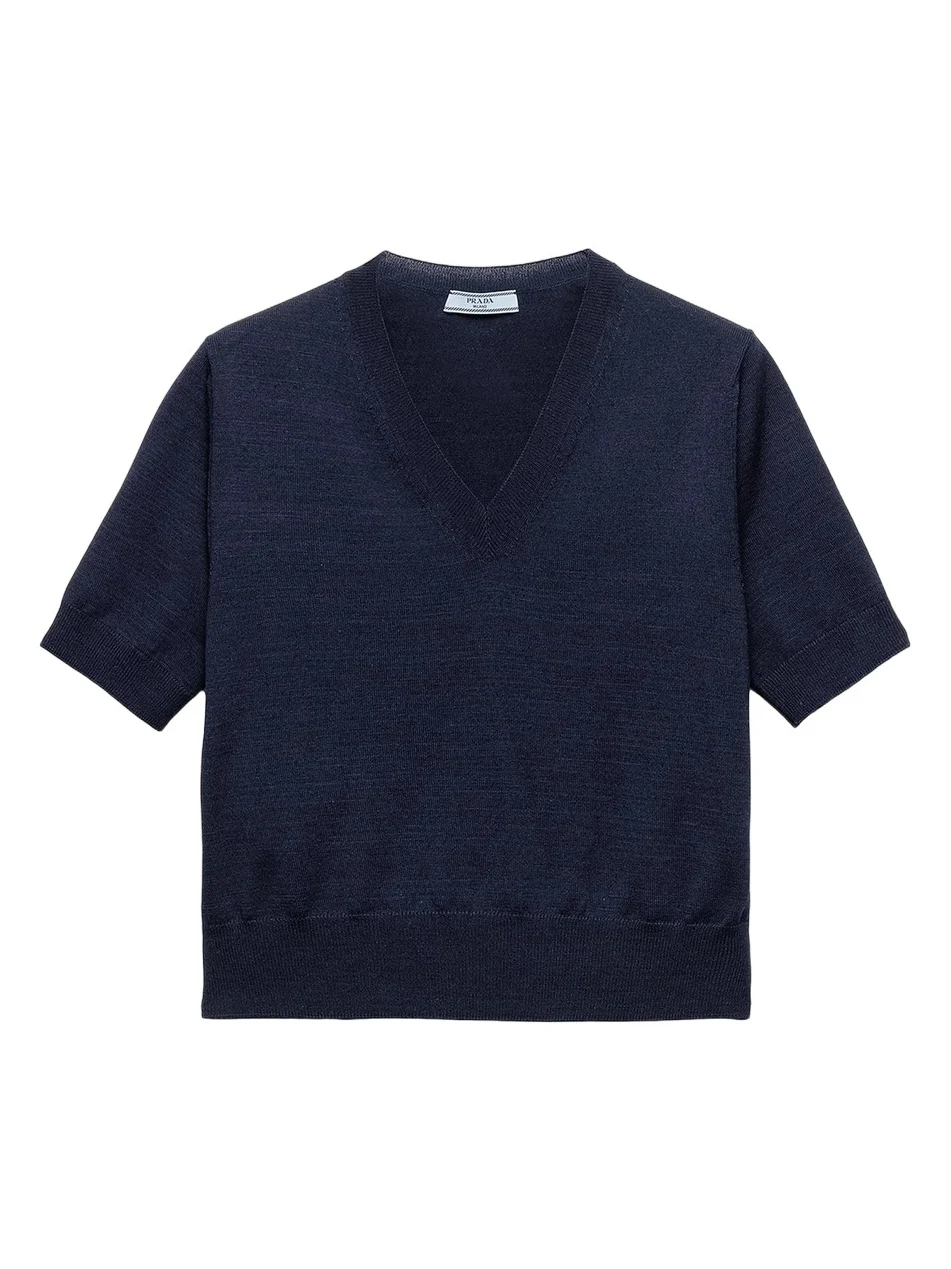 Prada Women's V-Neck Wool Sweater
