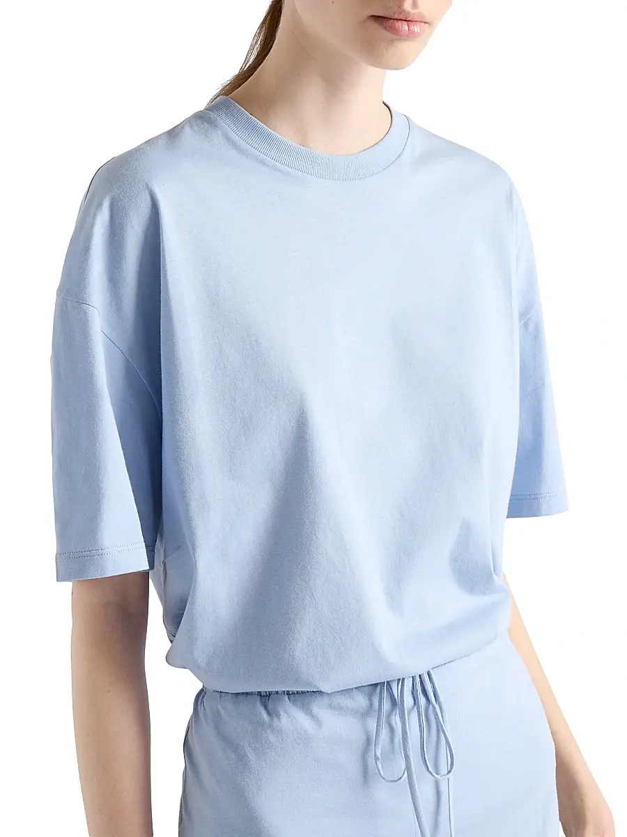 Prada Women's Oversized Jersey T-shirt - Blue | Thumbnail 2 Prada Women's Oversized Jersey T-shirt - Blue | Thumbnail 2