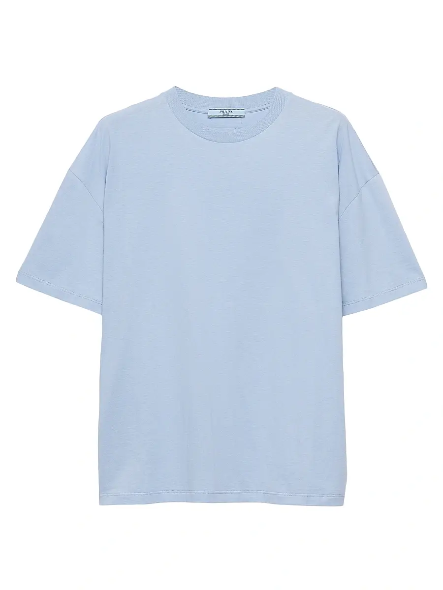 Prada Women's Oversized Jersey T-shirt - Blue | Image 1 Prada Women's Oversized Jersey T-shirt - Blue | Image 1