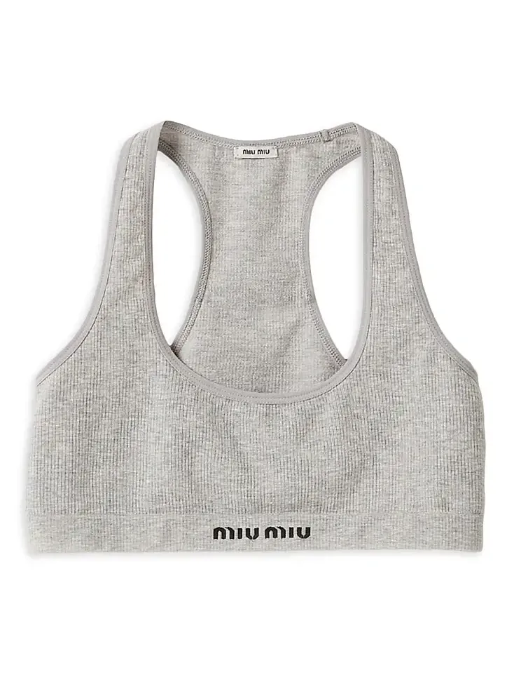 Miu Miu Women's Seamless Mélange Racerback Crop Top