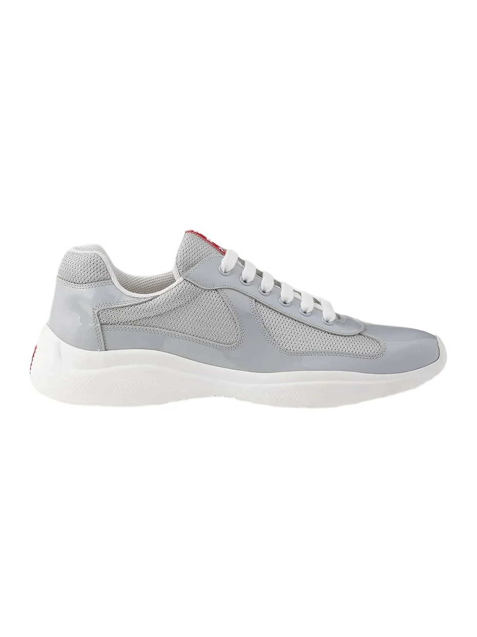 Prada Men's Patent Leather and Technical Fabric America's Cup Sneakers