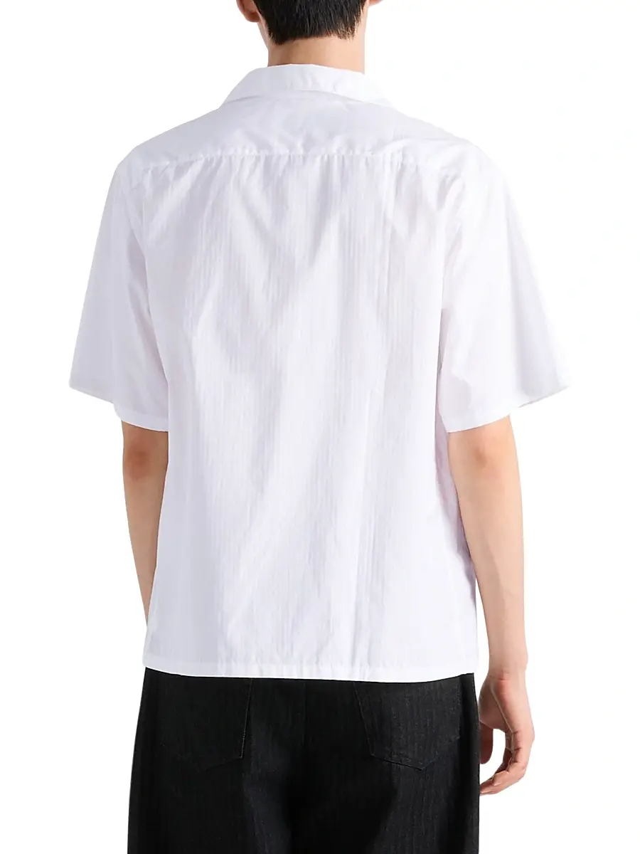 Prada Men's Cotton Bowling Shirt - White | Thumbnail 3