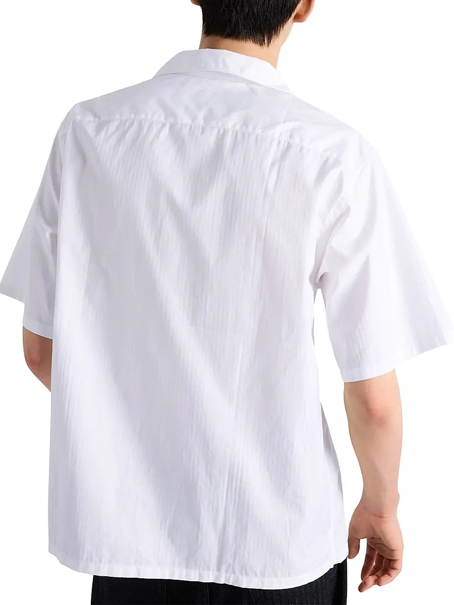 Prada Men's Cotton Bowling Shirt - White | Thumbnail 5