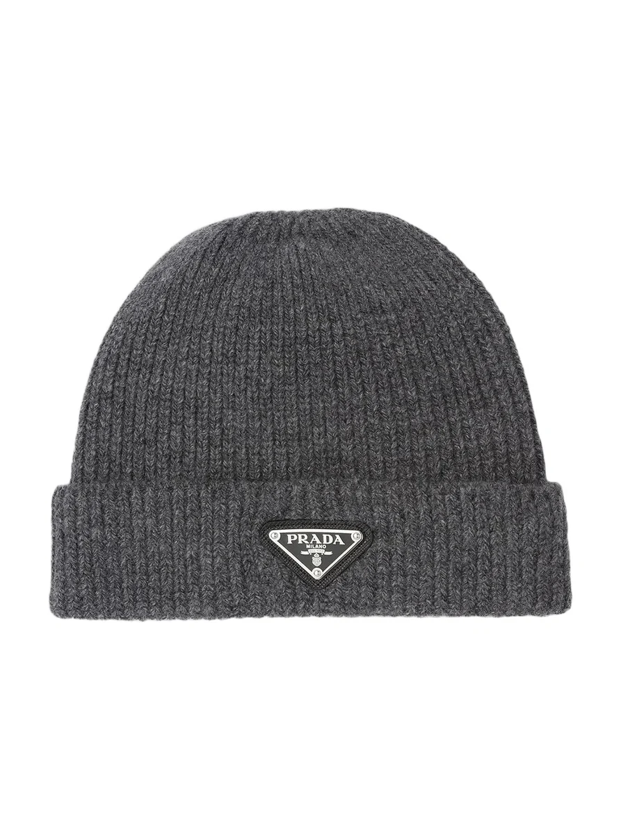 Prada Men's Wool and Cashmere Beanie - Grey