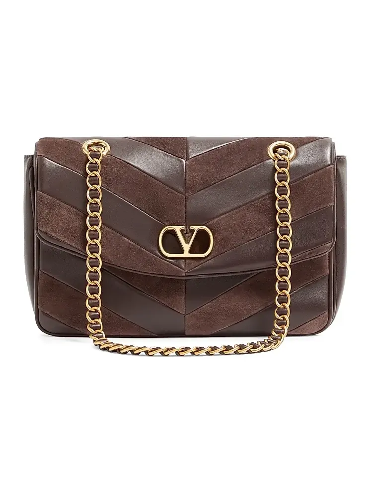 Women's Djuna Shoulder Bag in Suede and Nappa - Ebony Women's Djuna Shoulder Bag in Suede and Nappa - Ebony