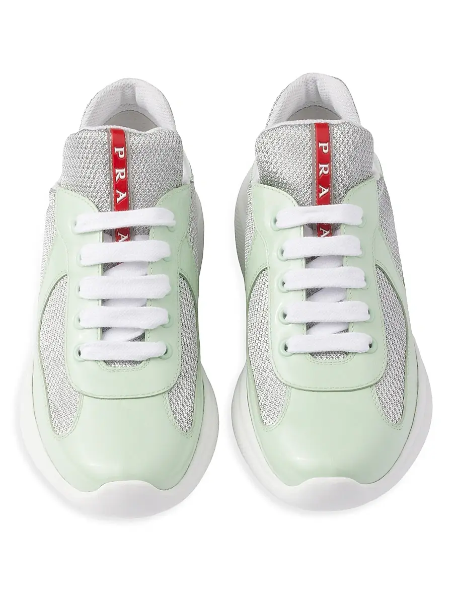 Prada Women's America's Cup Biker Fabric Sneakers - Light Green | Thumbnail 2 Prada Women's America's Cup Biker Fabric Sneakers - Light Green | Thumbnail 2