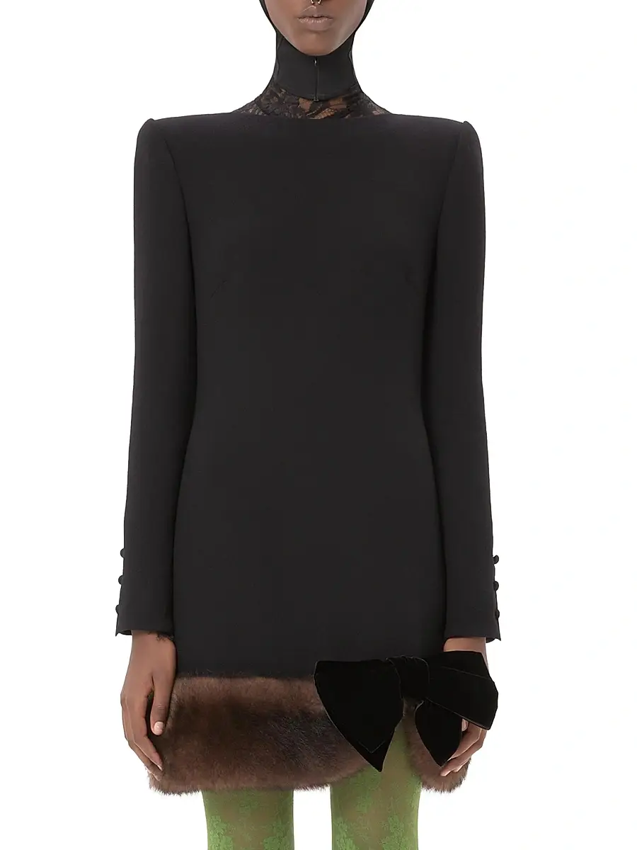 Valentino Women's Wool Crepe Short Dress | Thumbnail 2 Valentino Women's Wool Crepe Short Dress | Thumbnail 2