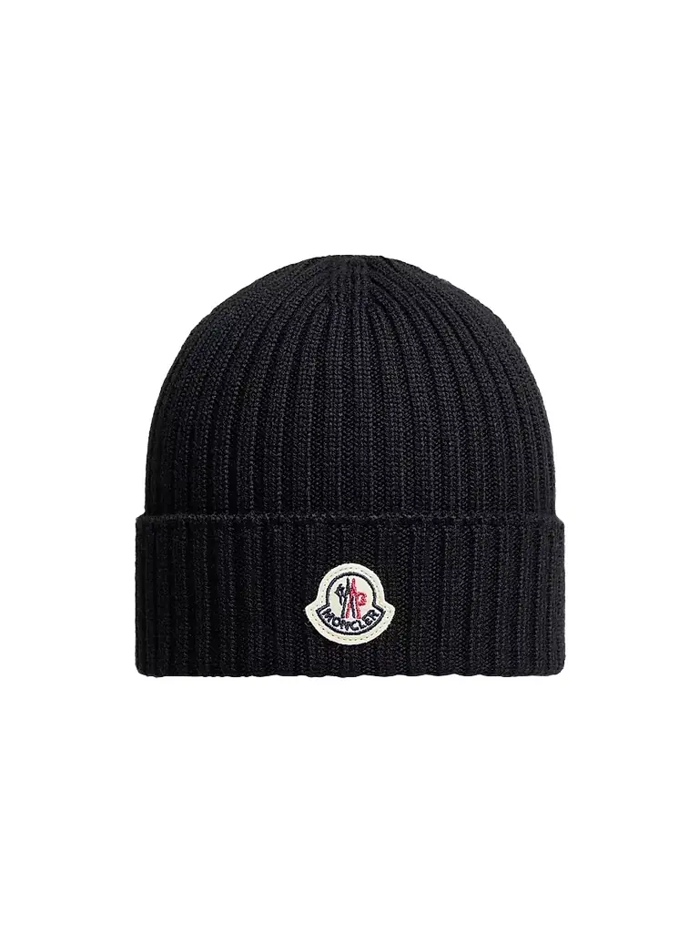 Moncler Little Girl's & Girl's Beanie Hat in Wool - Black | Image 1 Moncler Little Girl's & Girl's Beanie Hat in Wool - Black | Image 1