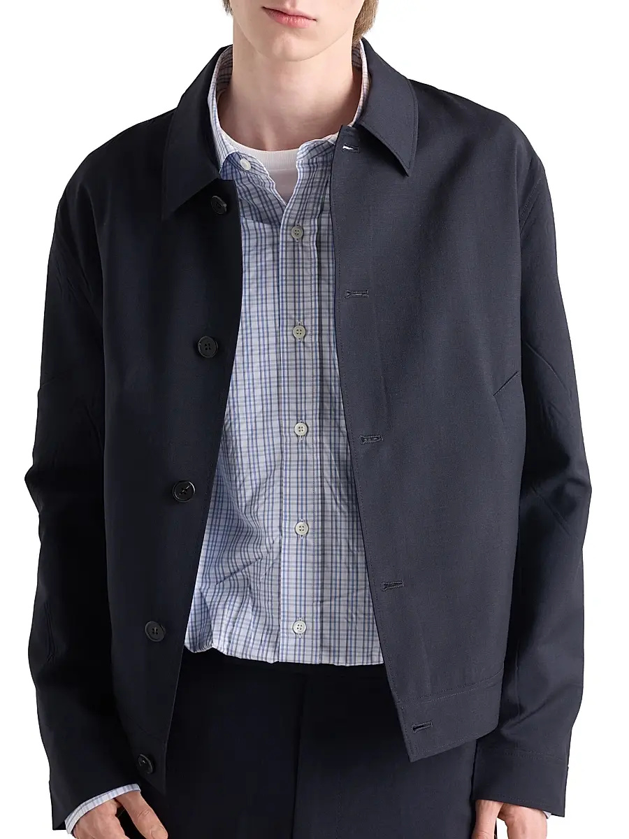 Prada Men's Wool and Mohair Blouson Jacket | Thumbnail 2 Prada Men's Wool and Mohair Blouson Jacket | Thumbnail 2