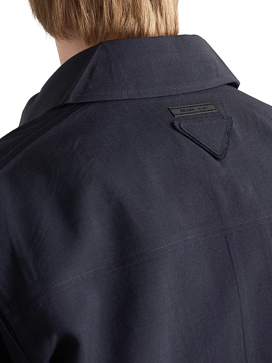 Prada Men's Wool and Mohair Blouson Jacket | Thumbnail 4 Prada Men's Wool and Mohair Blouson Jacket | Thumbnail 4