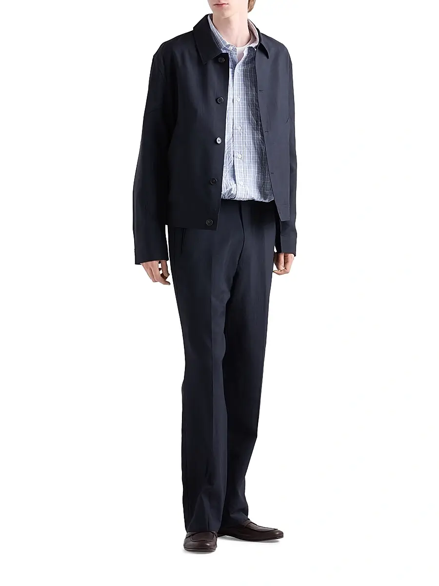 Prada Men's Wool and Mohair Blouson Jacket | Thumbnail 5 Prada Men's Wool and Mohair Blouson Jacket | Thumbnail 5