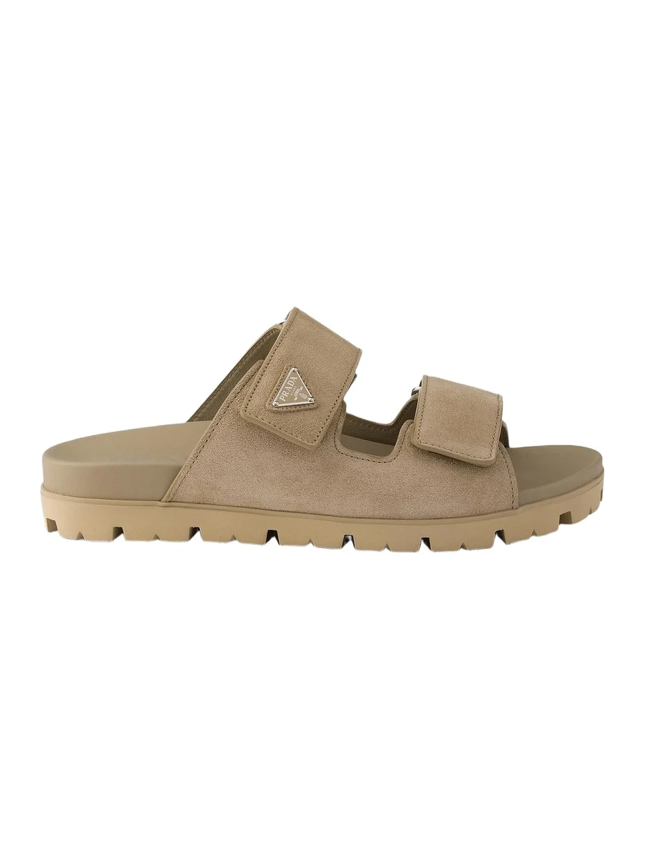 Prada Men's Suede Band Sandals