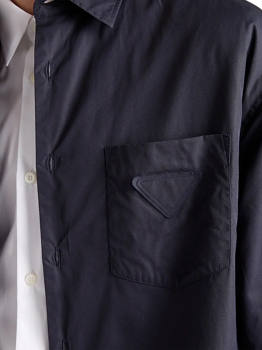 Prada Men's Cotton Shirt - Dark Blue | Thumbnail 5 Prada Men's Cotton Shirt - Dark Blue | Thumbnail 5