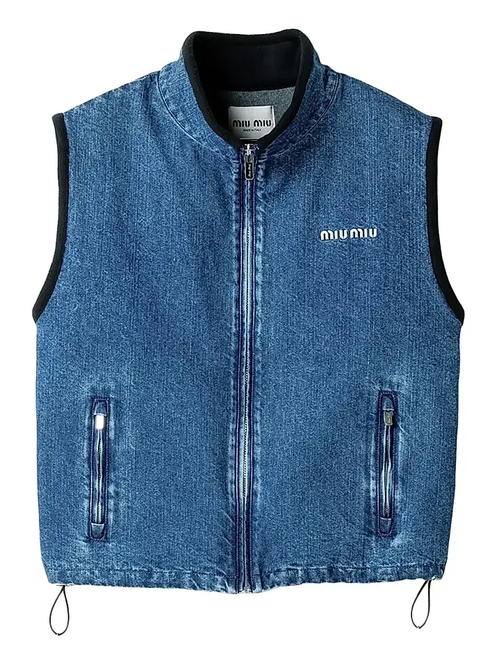 Women's Cashmere Denim Blouson Vest