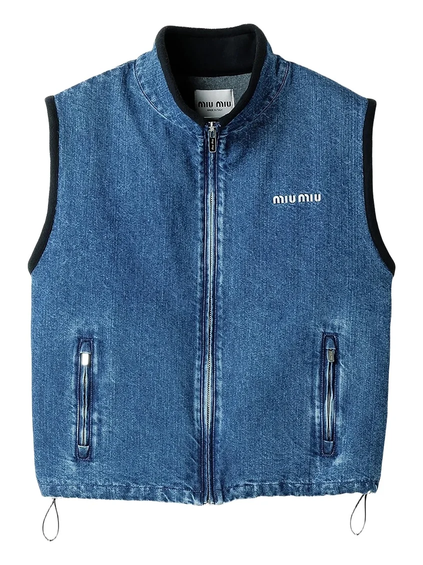 Miu Miu Women's Cashmere Denim Blouson Vest