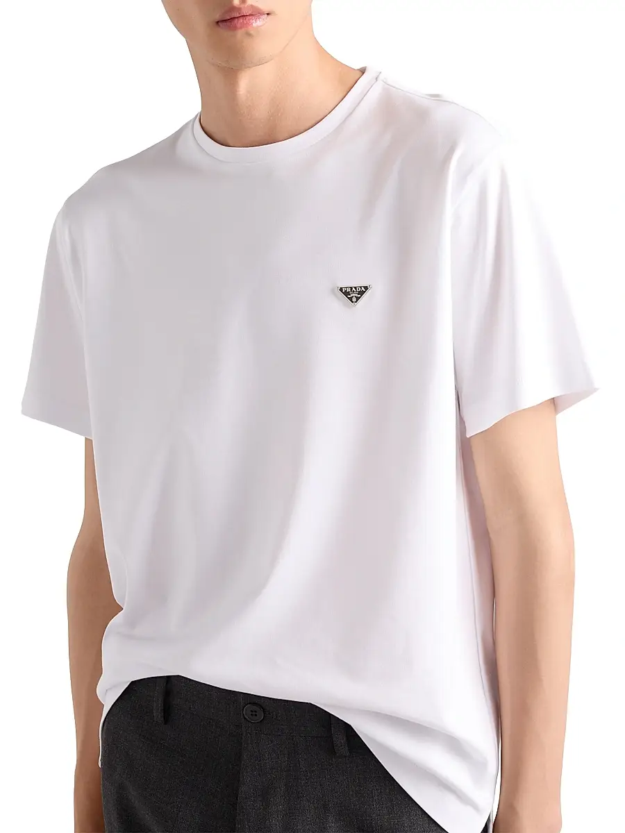 Prada Men's Cotton T-Shirt | Thumbnail 4 Prada Men's Cotton T-Shirt | Thumbnail 4