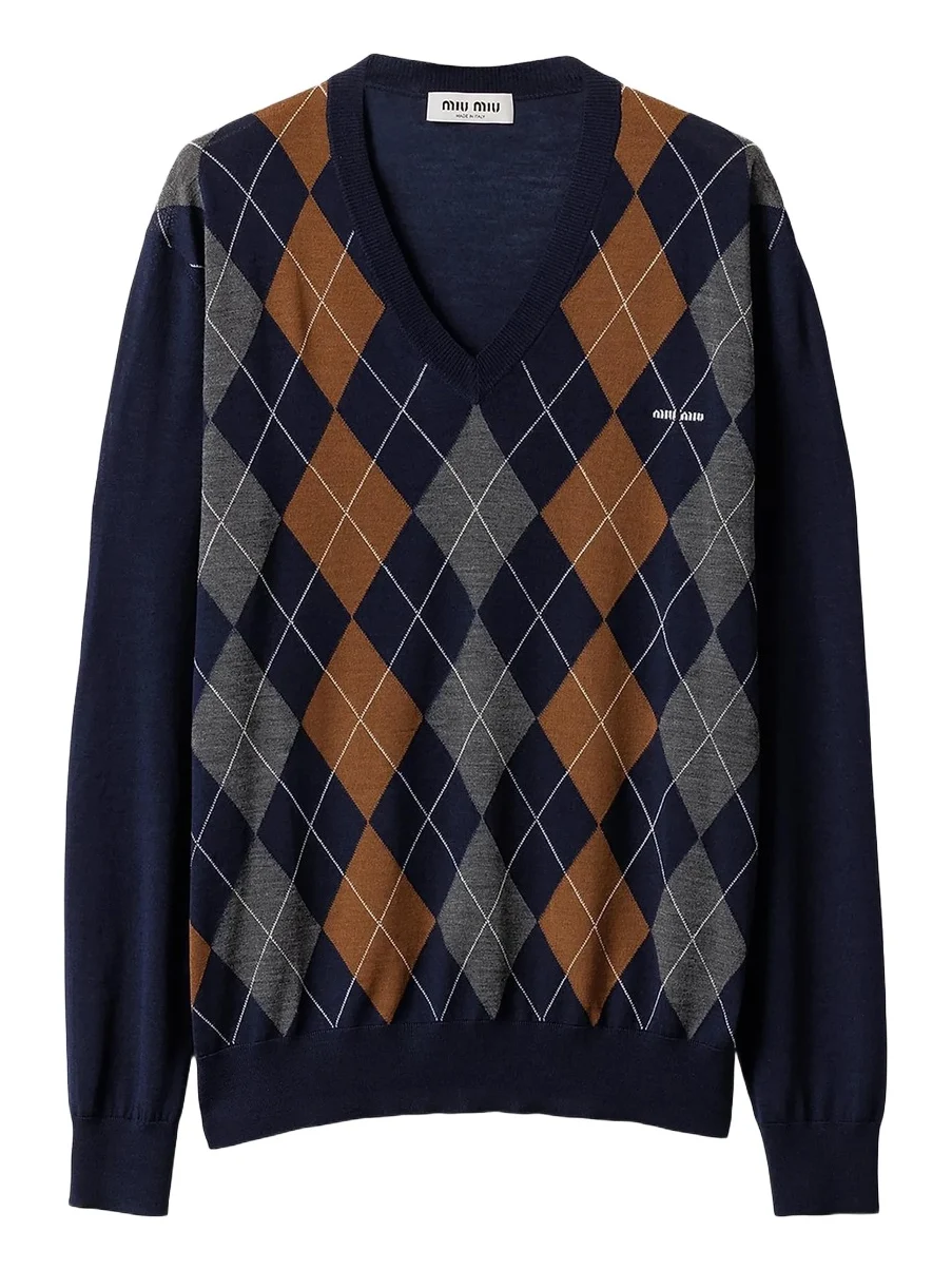 Miu Miu Women's V-Necked Wool Sweater