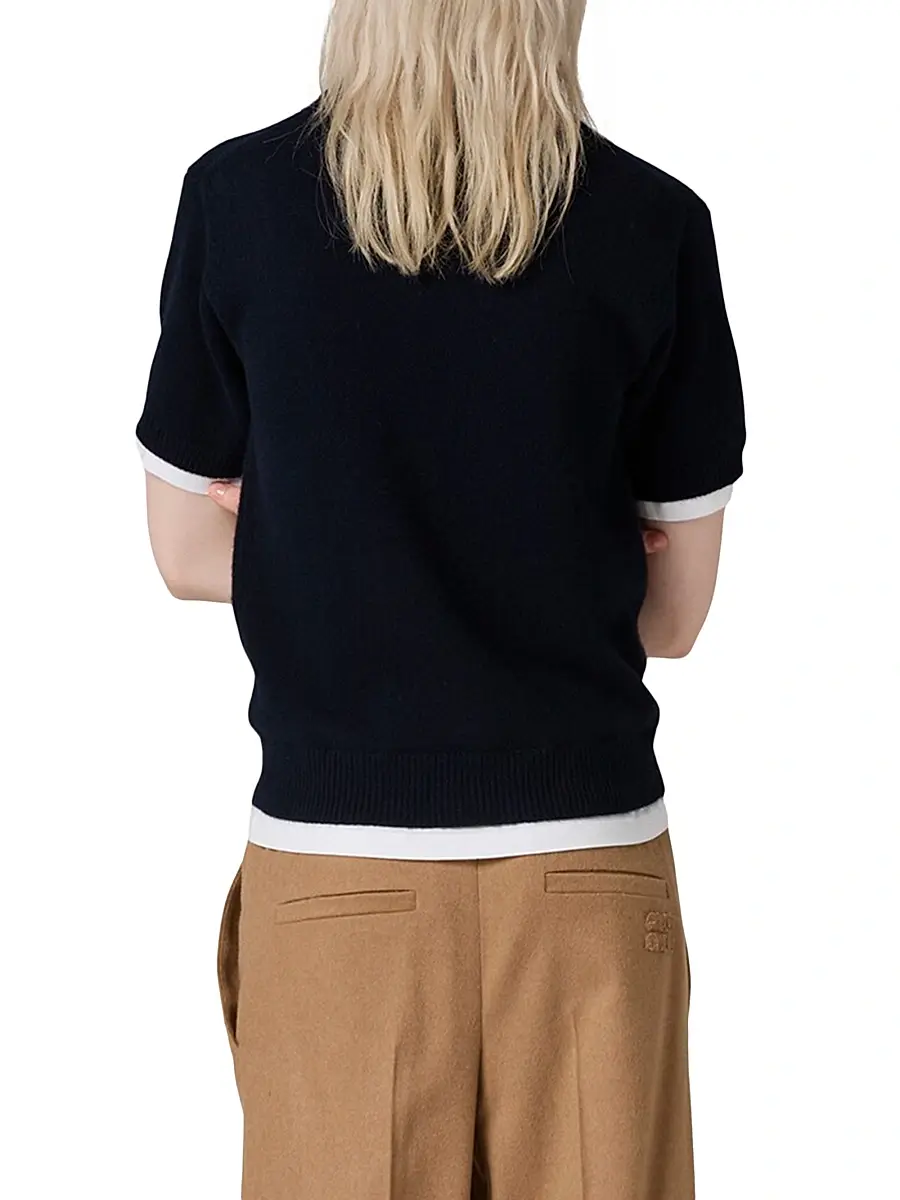 Miu Miu Women's Cashmere Crew-Neck Sweater | Thumbnail 4 Miu Miu Women's Cashmere Crew-Neck Sweater | Thumbnail 4