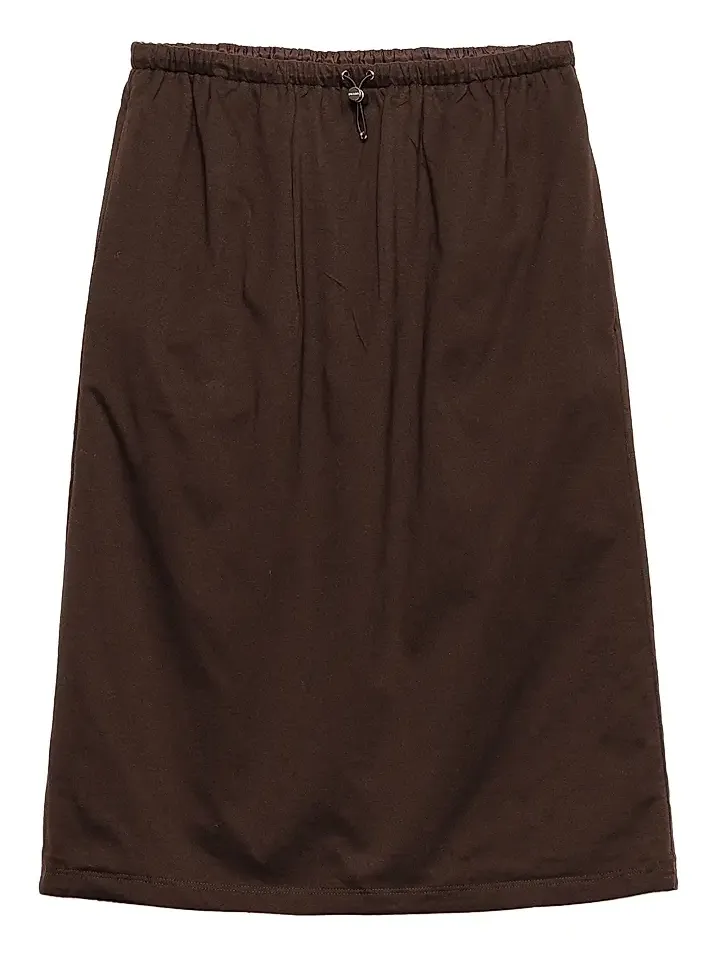 Women's Reversible Cotton Jersey and Re-Nylon Skirt - Brown