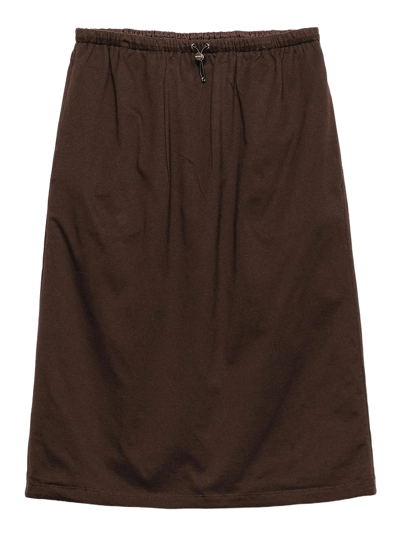 Prada Women's Reversible Cotton Jersey and Re-Nylon Skirt - Brown