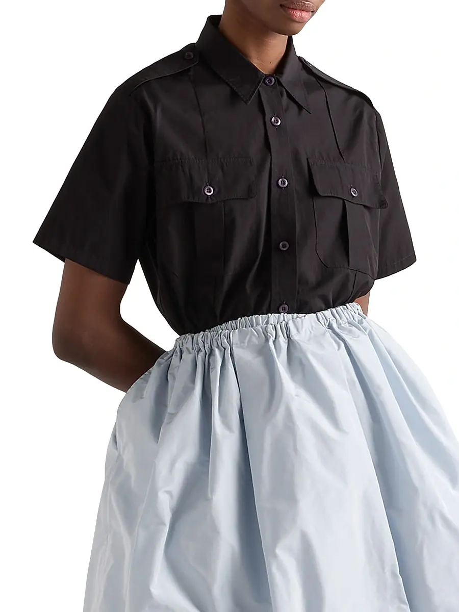 Prada Women's Short-Sleeved Poplin Shirt | Thumbnail 2 Prada Women's Short-Sleeved Poplin Shirt | Thumbnail 2