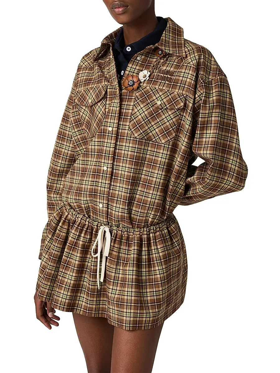 Miu Miu Women's Plaid Shirt | Thumbnail 2