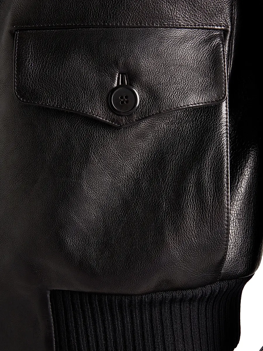 Prada Men's Leather Bomber Jacket | Thumbnail 5 Prada Men's Leather Bomber Jacket | Thumbnail 5