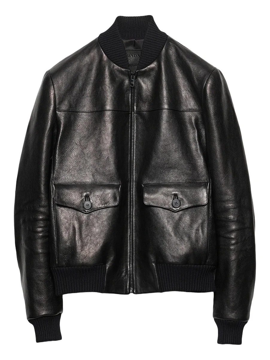 Prada Men's Leather Bomber Jacket