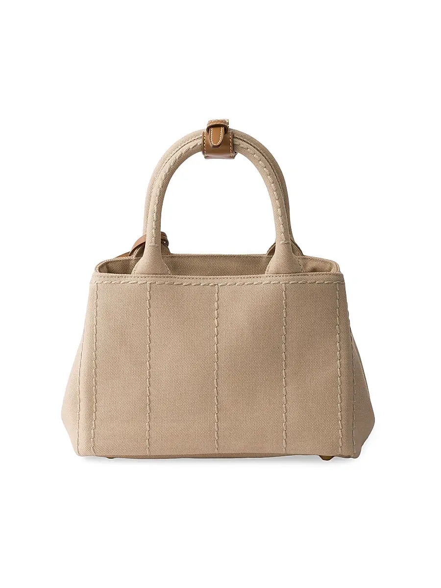 Prada Women's Jardinière Cotton Canvas Mini Top Handle Bag | Thumbnail 3 Prada Women's Jardinière Cotton Canvas Mini Top Handle Bag | Thumbnail 3
