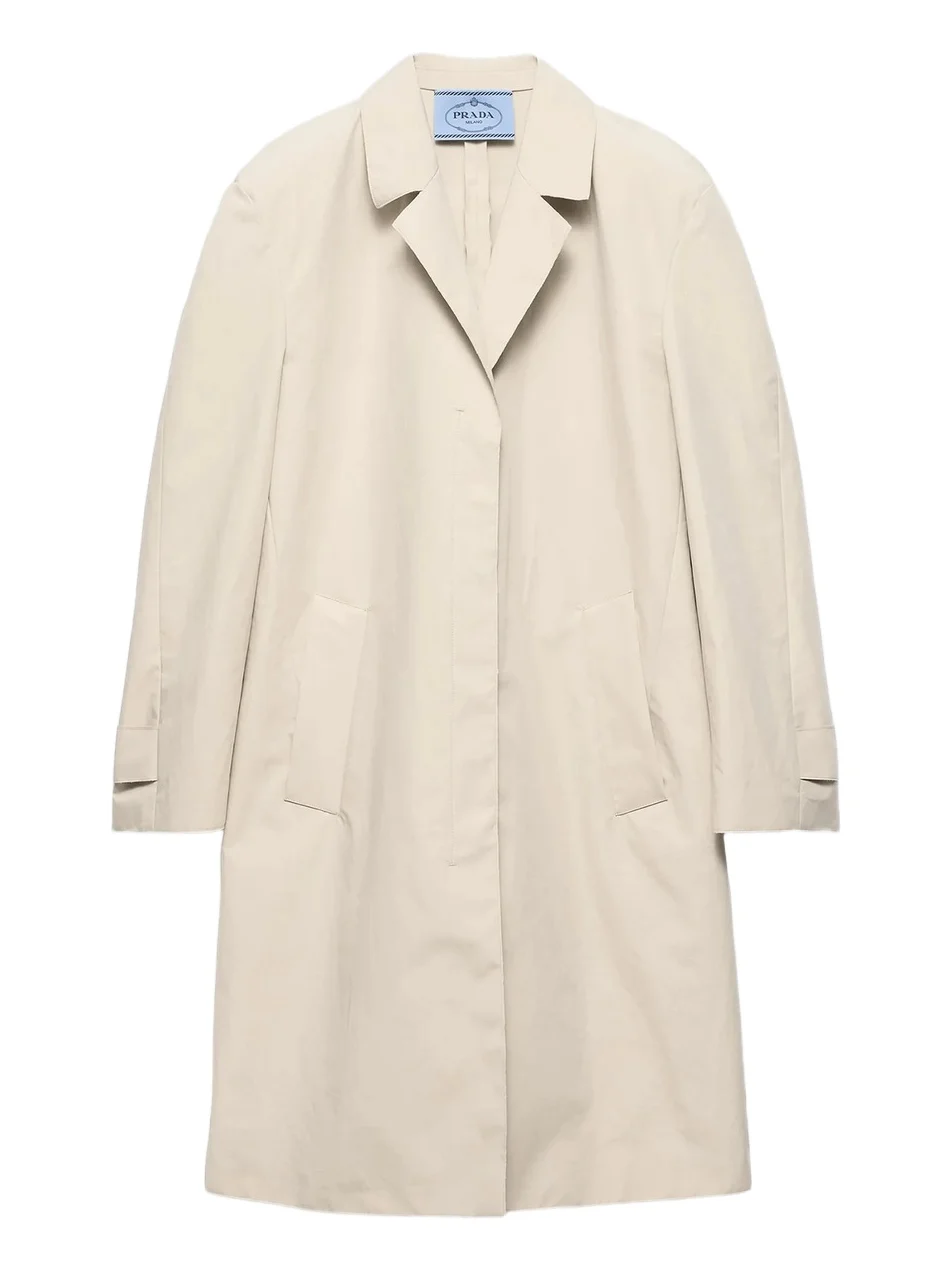Prada Women's Single-Breasted Double Poplin Coat