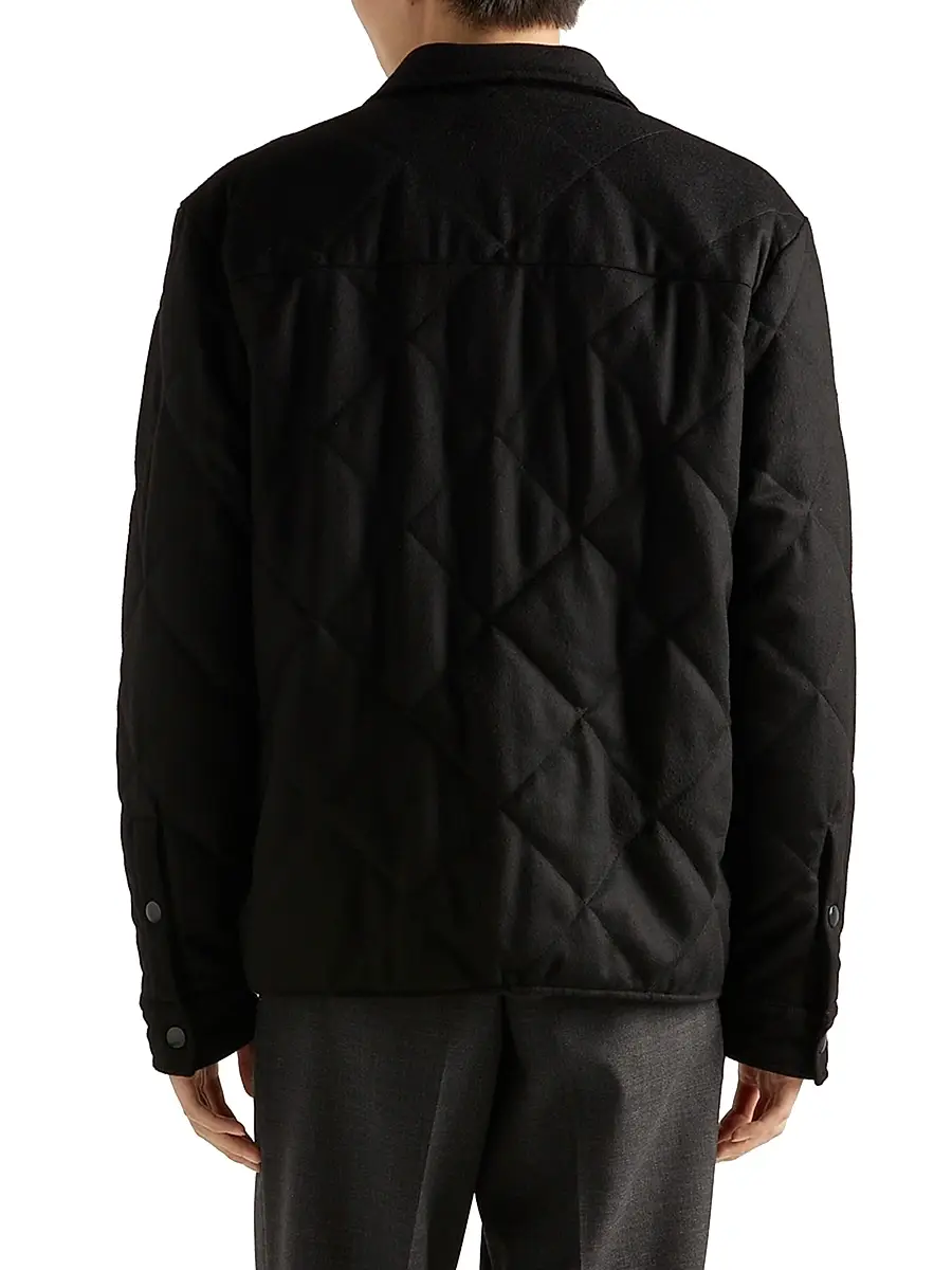 Prada Men's Padded Cashmere Shirt | Thumbnail 3