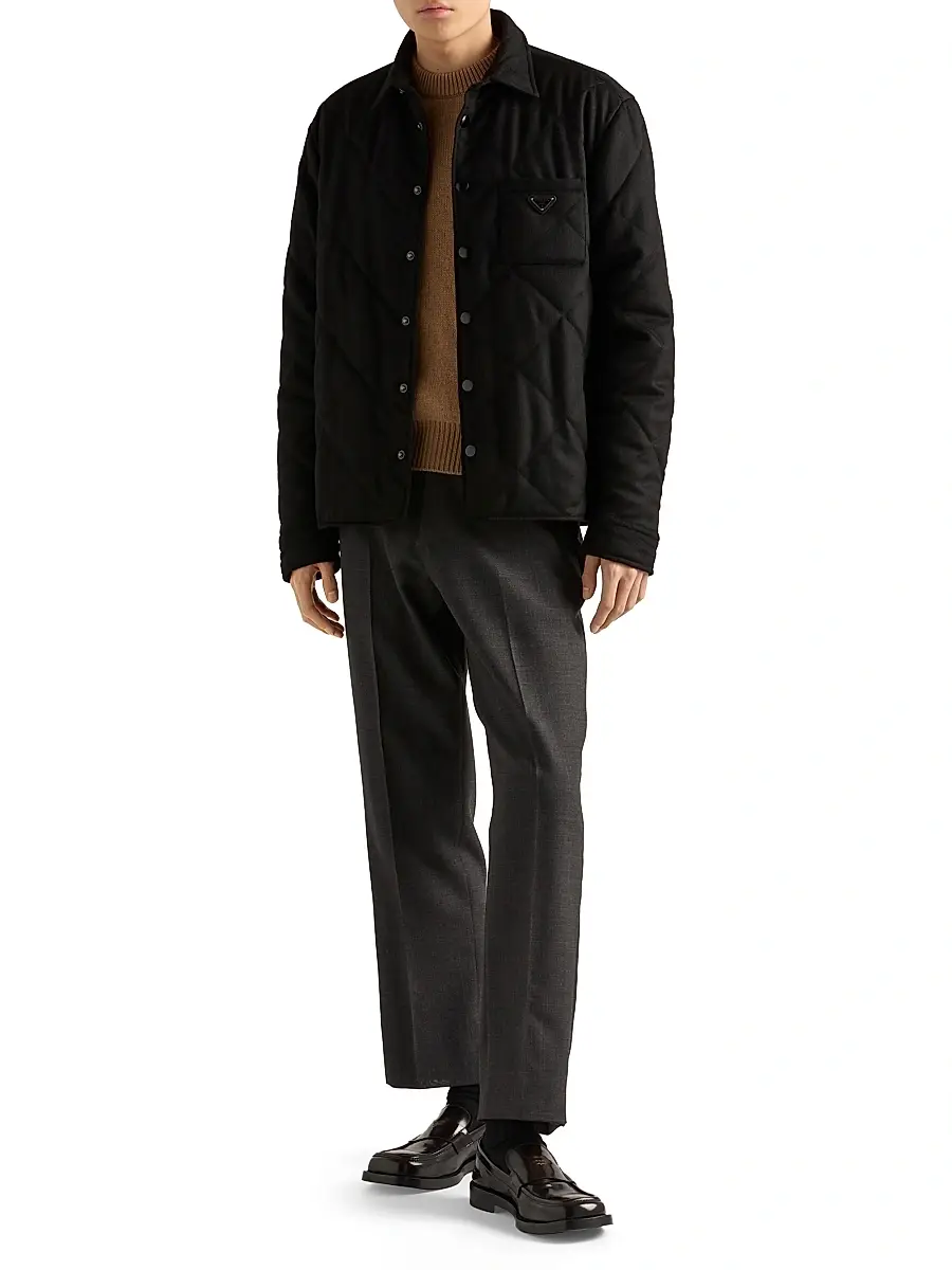 Prada Men's Padded Cashmere Shirt | Thumbnail 6