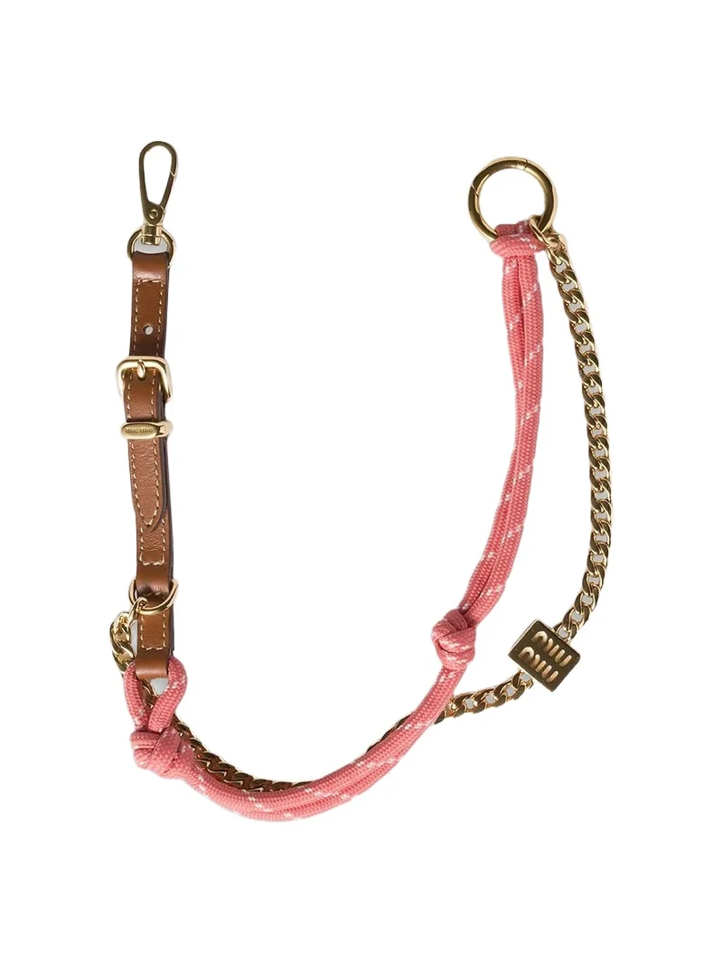 Miu Miu Women's Leather, Cord, and Metal Trick Bag Accessory