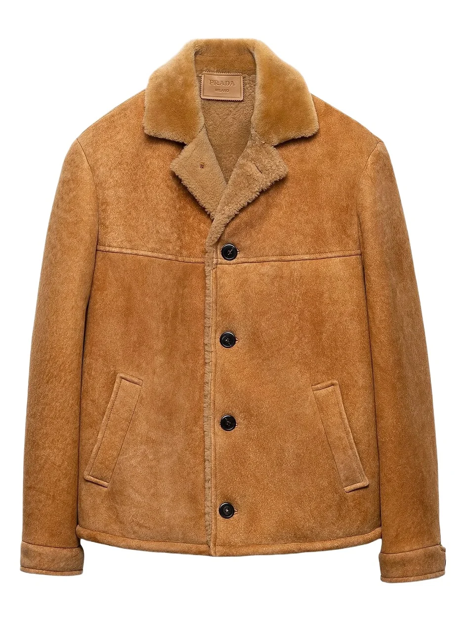 Prada Men's Shearling Caban Jacket