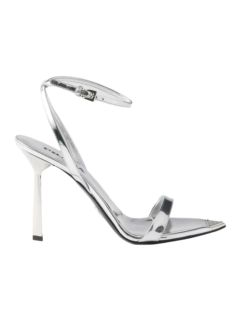 Prada Women's Metallic Leather High-Heeled Sandals