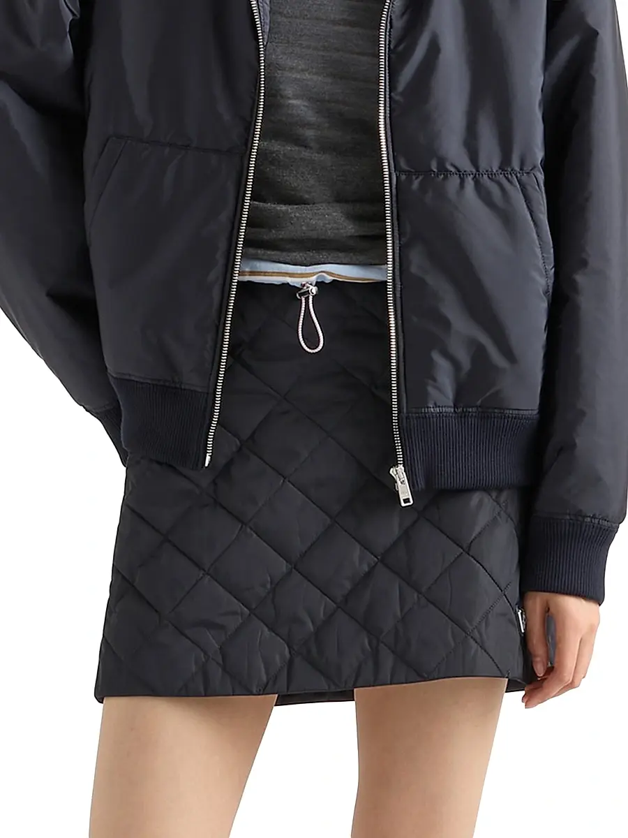 Prada Women's Lightweight Quilted Re-Nylon Miniskirt | Thumbnail 2 Prada Women's Lightweight Quilted Re-Nylon Miniskirt | Thumbnail 2
