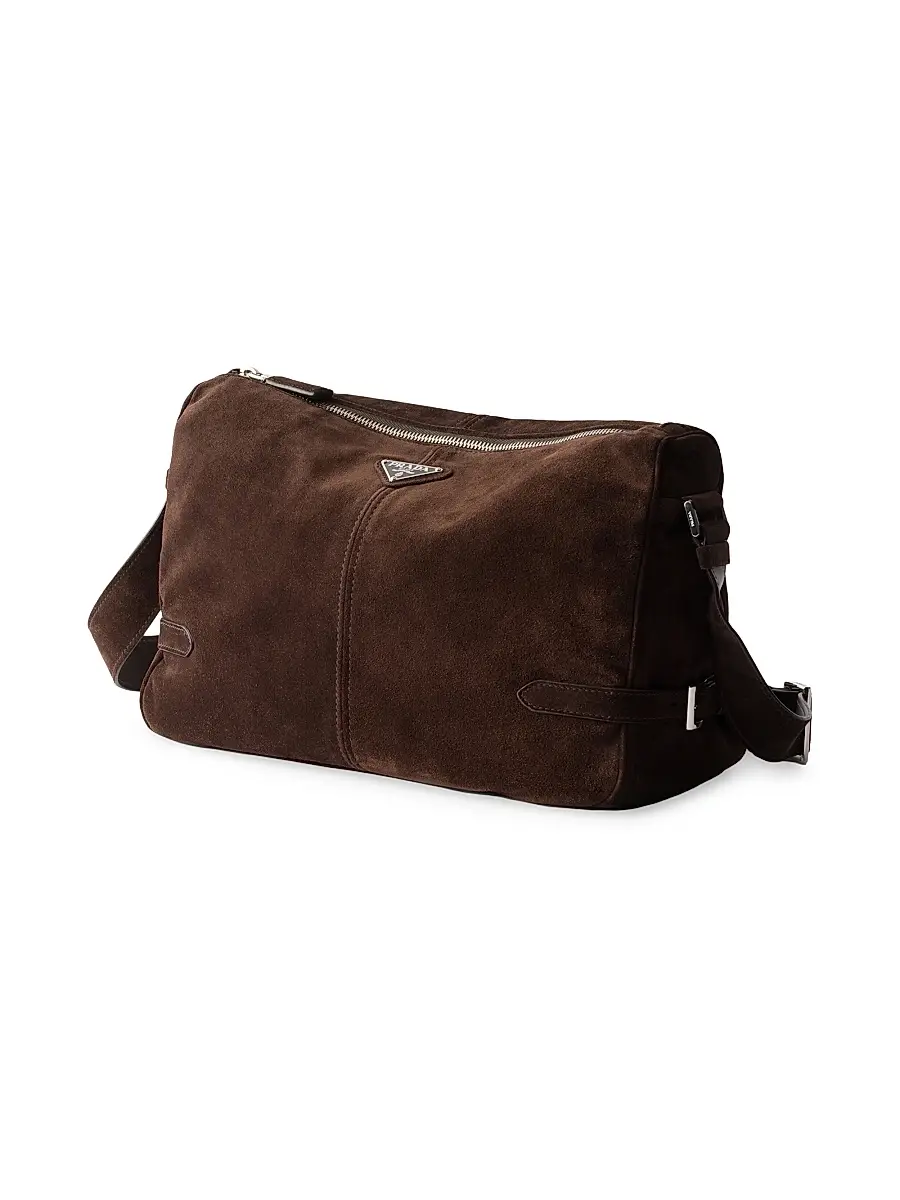 Prada Men's Suede Shoulder Bag | Thumbnail 2 Prada Men's Suede Shoulder Bag | Thumbnail 2