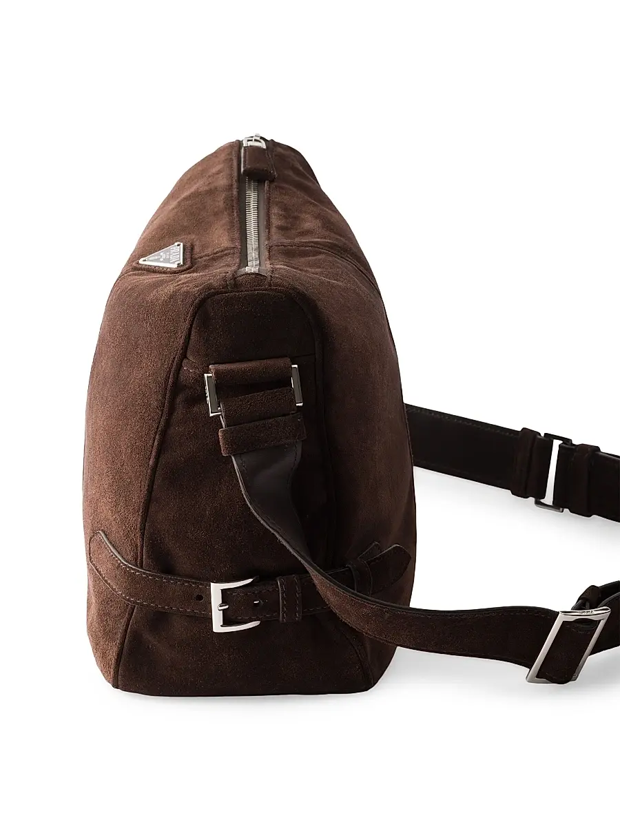 Prada Men's Suede Shoulder Bag | Thumbnail 4 Prada Men's Suede Shoulder Bag | Thumbnail 4