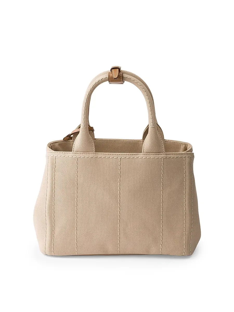 Prada Women's Jardinière Small Cotton Canvas Top Handle Bag | Thumbnail 4 Prada Women's Jardinière Small Cotton Canvas Top Handle Bag | Thumbnail 4