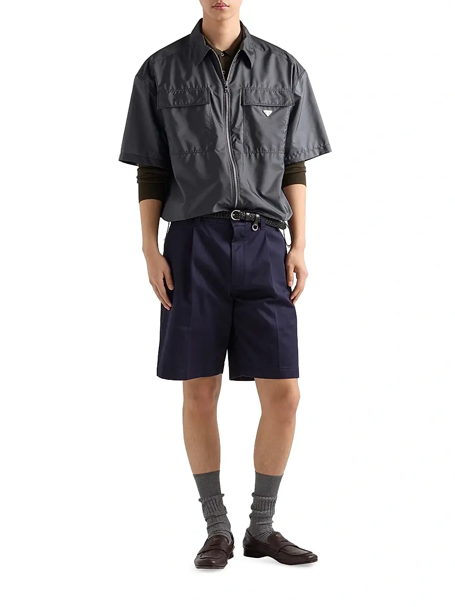Prada Men's Short-Sleeved Light Re-Nylon Shirt | Thumbnail 6 Prada Men's Short-Sleeved Light Re-Nylon Shirt | Thumbnail 6