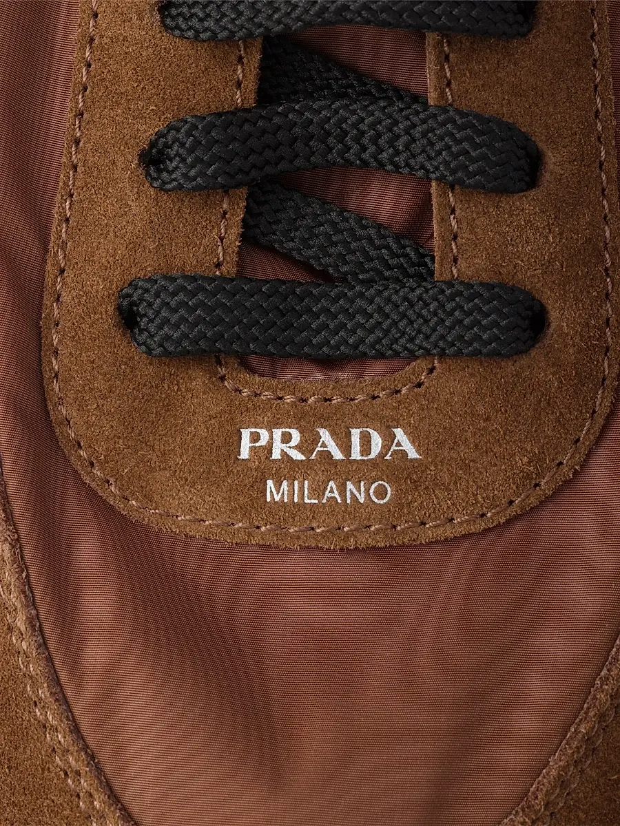Prada Women's Collapse Re-Nylon and Suede Sneakers - Brown | Thumbnail 5 Prada Women's Collapse Re-Nylon and Suede Sneakers - Brown | Thumbnail 5