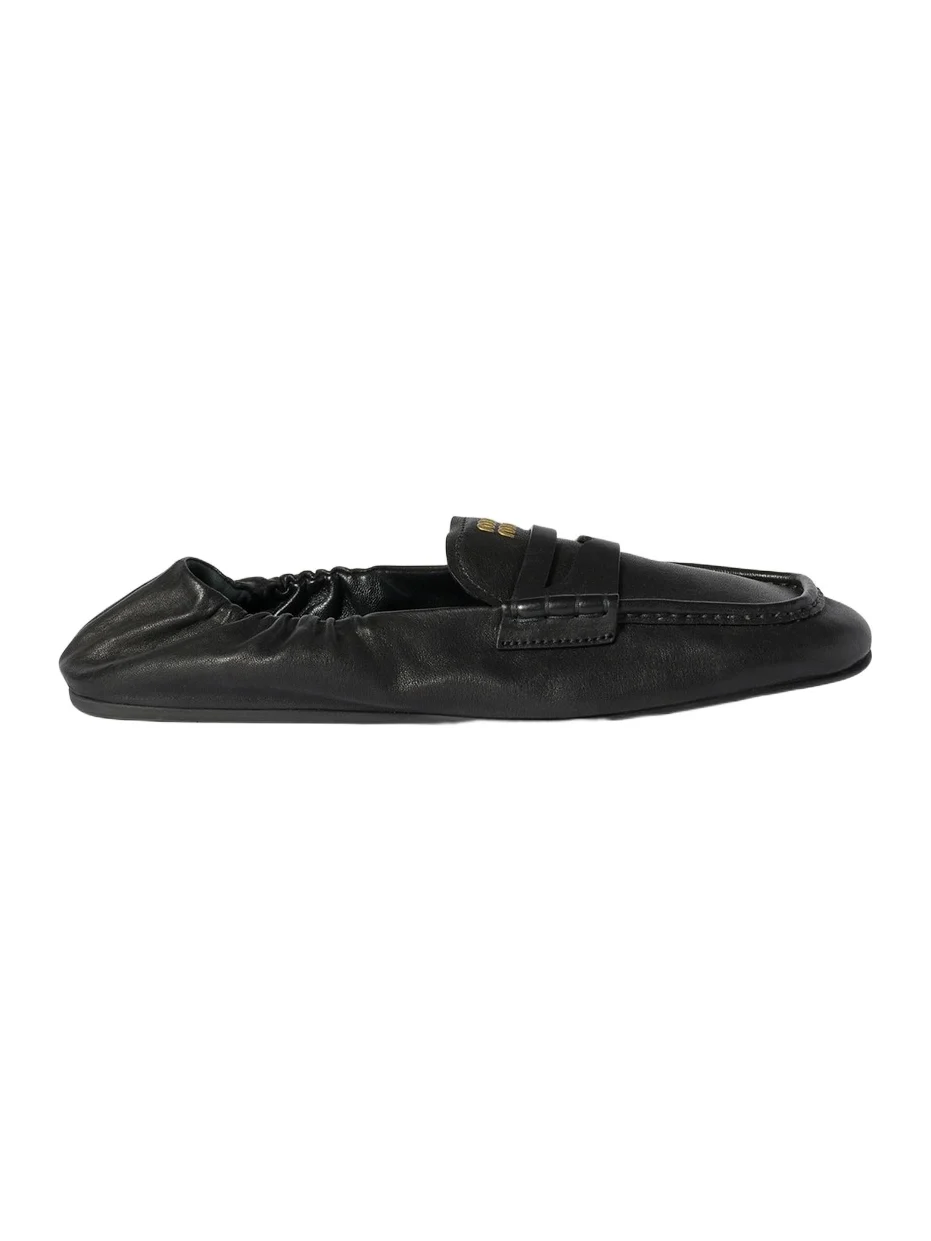 Miu Miu Women's Ruches Nappa Leather Loafers