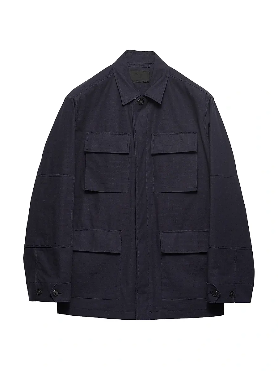 Men's Cotton Safari Jacket - Blue Men's Cotton Safari Jacket - Blue
